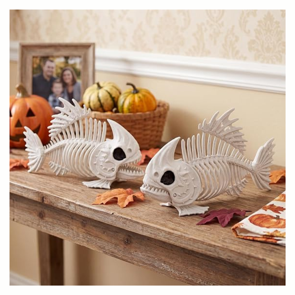 Glow-in-the-Dark Fish Skeleton Decorations 2-Pack, 9.5 in Ha - view 4