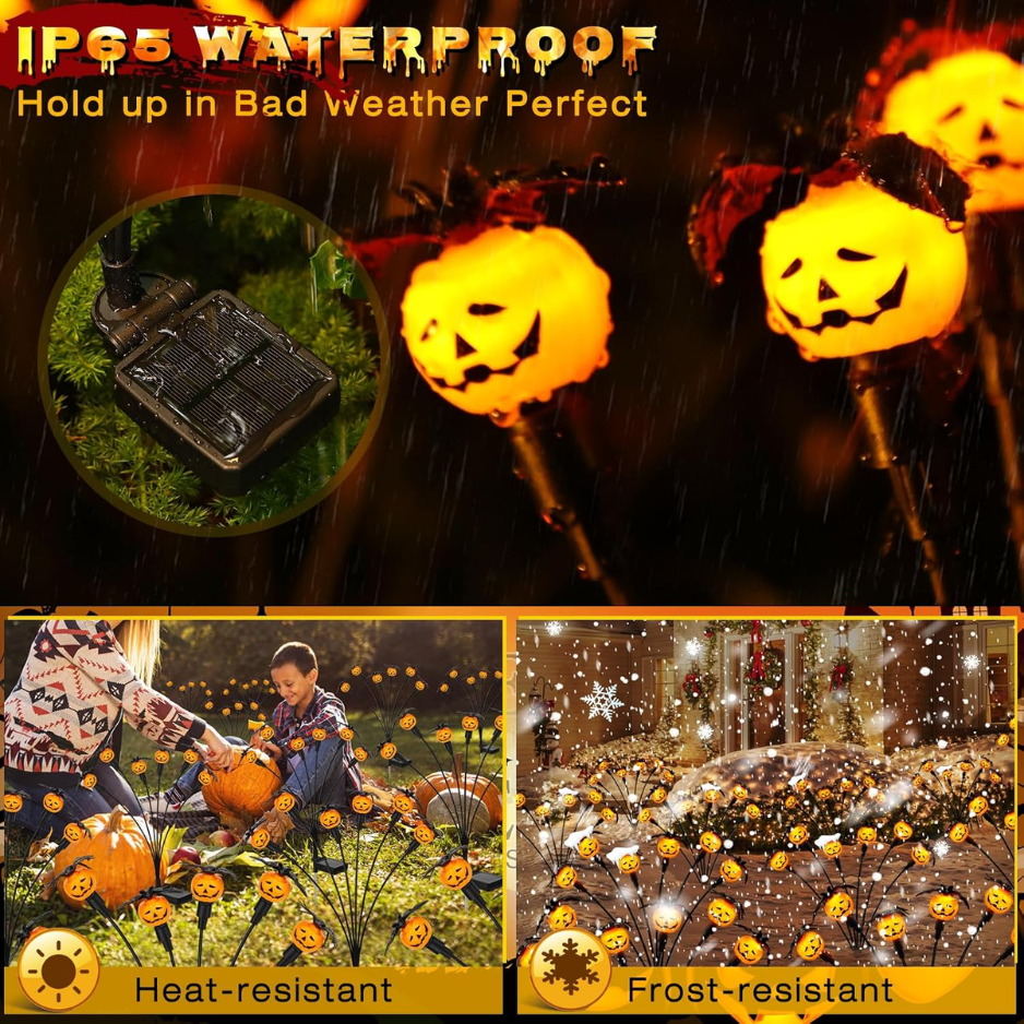 Solar Swaying Pumpkin Firefly Lights 2-Pack, 12 LED Outdoor  - view 1