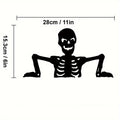 Peeking Skeleton Metal Silhouette, Halloween Wall, Fence or  - view 1