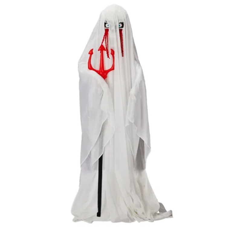 4.3 ft Animated Ghost with Trident, Sound-Activated Glowing  - view 5