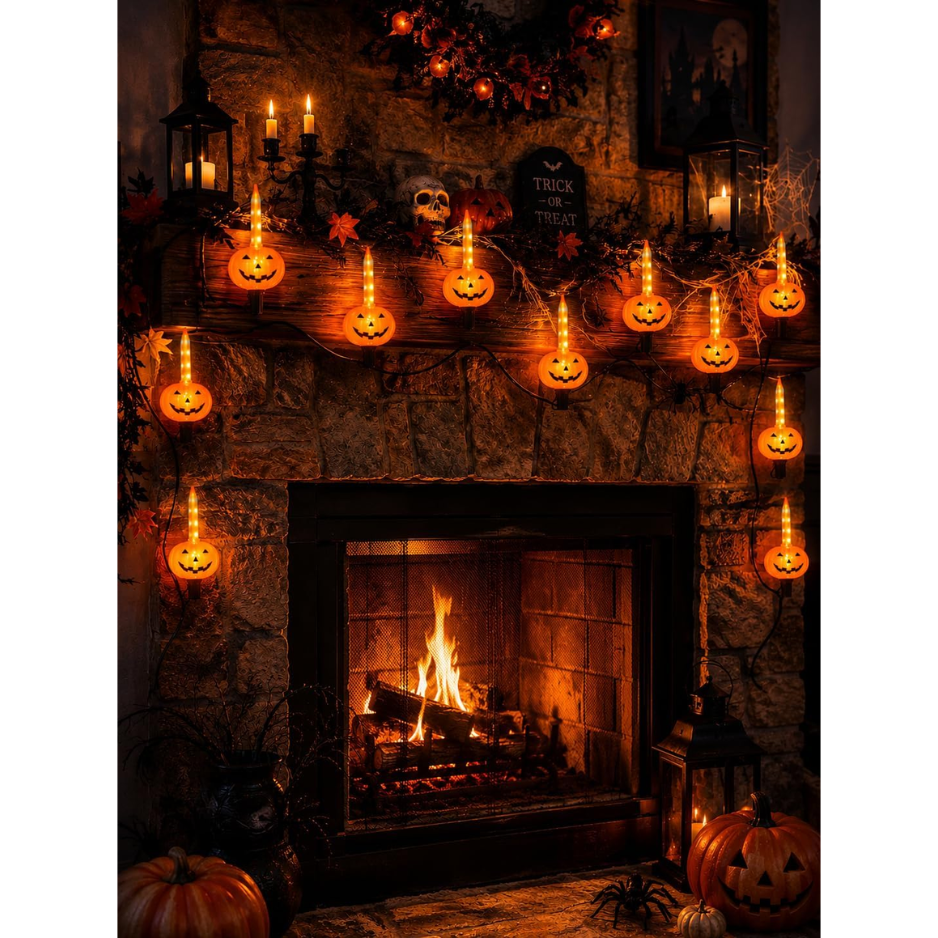 Pumpkin Bubble String Lights 7.5 ft, Shatterproof Vintage Ha - view 4