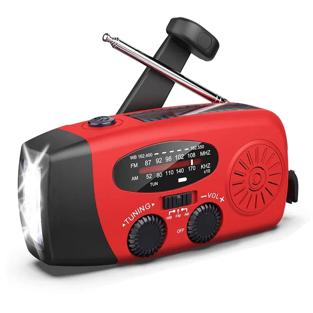 Hand Crank Solar Emergency Radio with Flashlight and 1000mAh - view 2