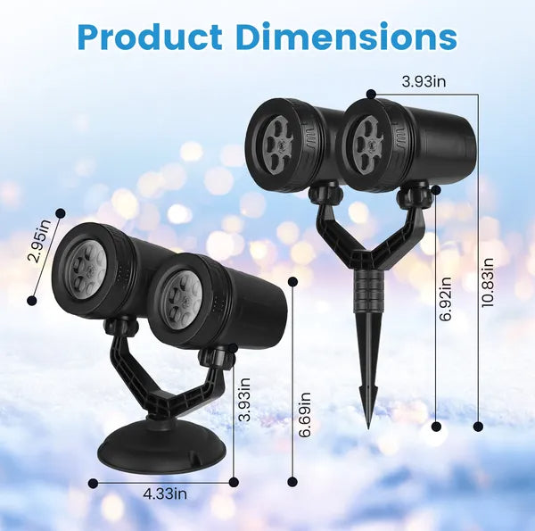 Snowflake Projector Light, Dual-Head LED Christmas Stake Lig - view 4