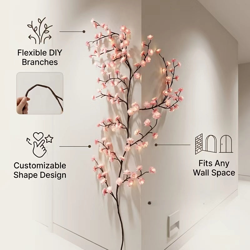 Cherry Blossom Branch Lights 3.9 ft 48 LED with Remote, Pink - view 4