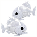 Glow-in-the-Dark Fish Skeleton Decorations 2-Pack, 9.5 in Ha - view 1
