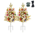 Lighted Christmas Urn Filler Trees 2-Pack, Battery Porch Tre - view 1