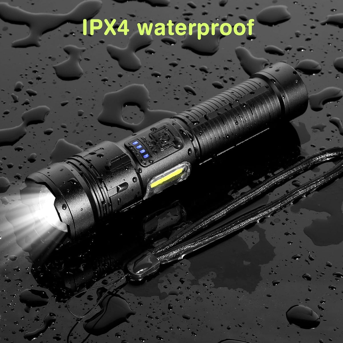Zoomable Rechargeable LED Flashlight, 4 Modes, USB Charging, - view 6
