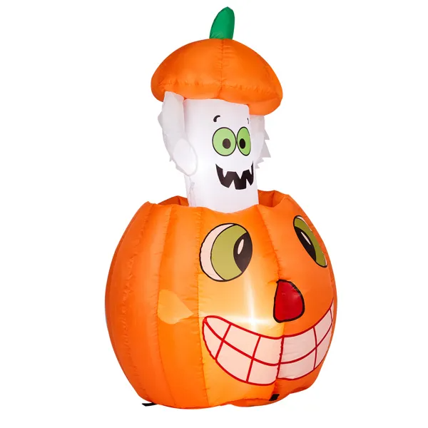 2.8 ft Animated Inflatable Pumpkin Ghost with LED Lights, Ha - view 1