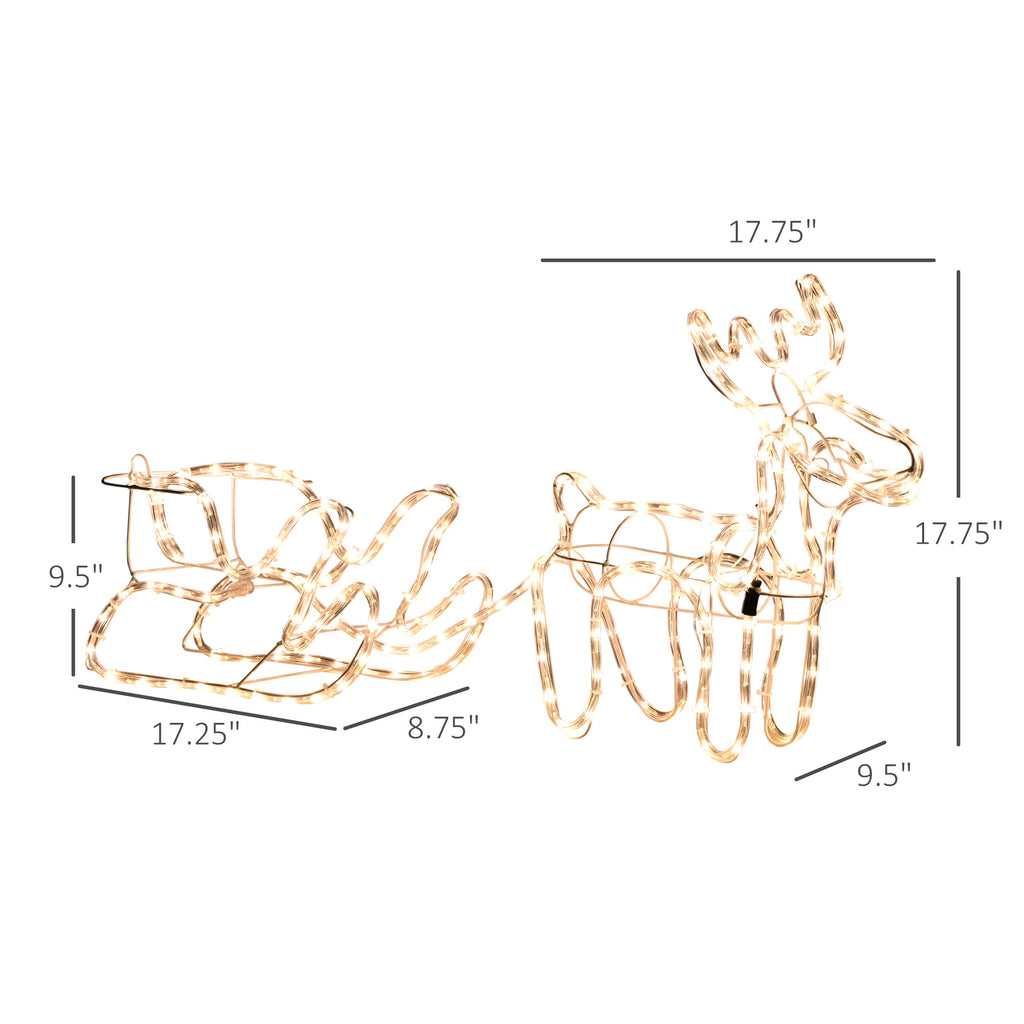 Lighted Reindeer and Sleigh 35 in, Warm White LED Christmas  - view 6