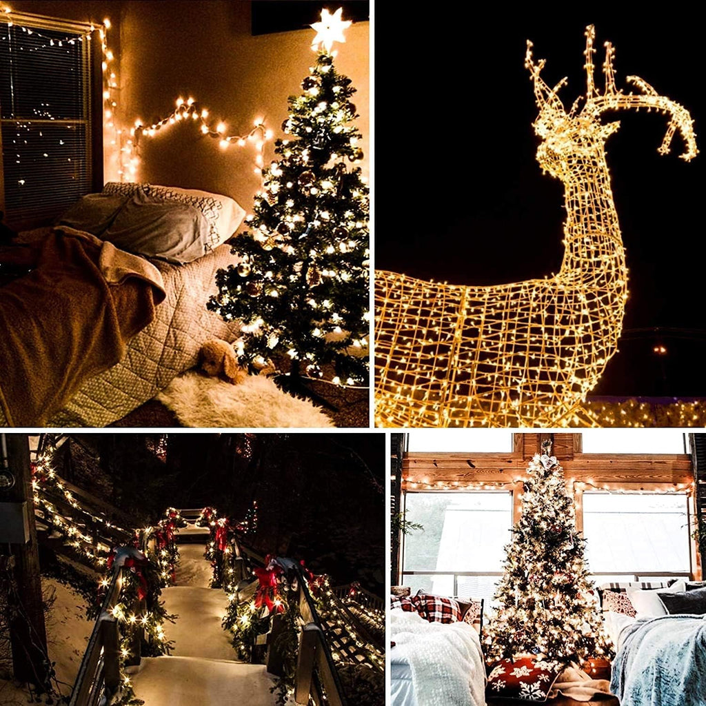 Warm White Icicle Lights 33 ft 400 LED, Connectable Indoor O - view 6
