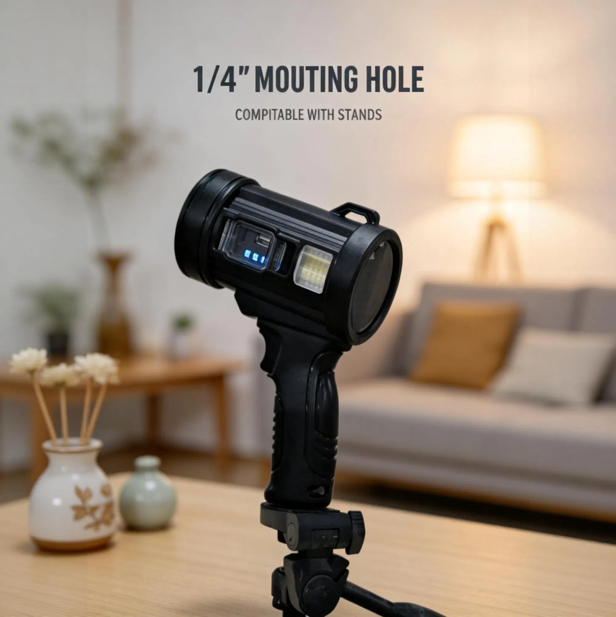 Rechargeable Handheld Spotlight, Solar and USB Charging, Wat - view 2