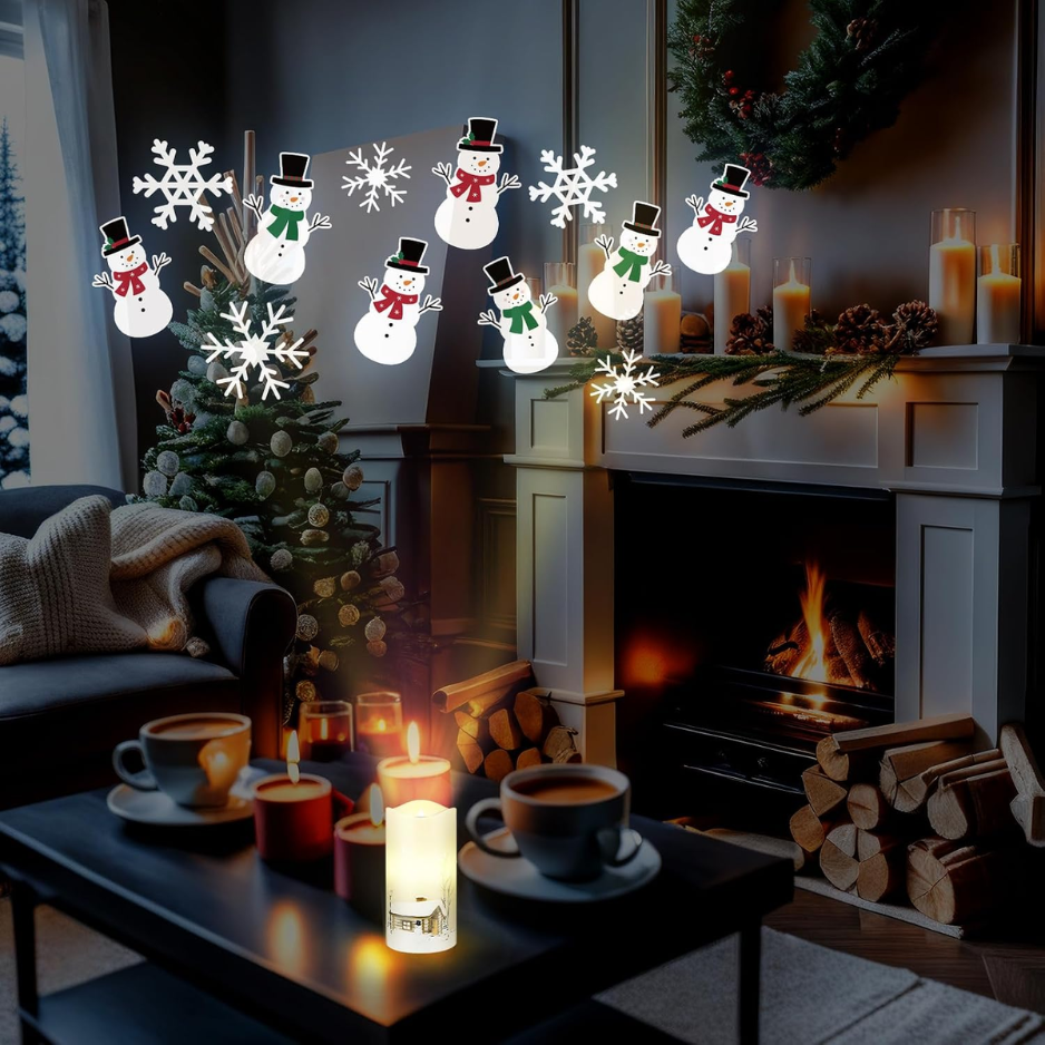 Snowman Flameless Candles with Projector Lights, Christmas H - view 5