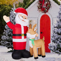 6.3 ft Inflatable Santa and Reindeer with LED Lights, Christ - view 1