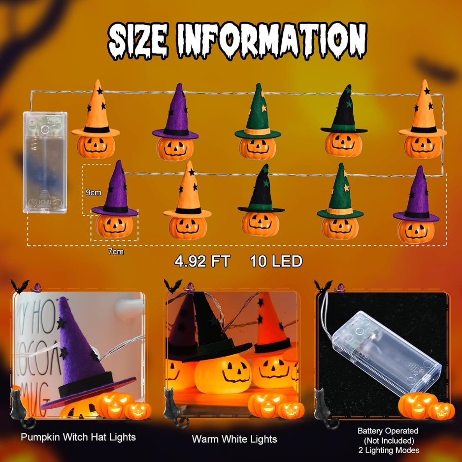 Halloween Fairy String Lights 4.9 ft 10 LED, Battery Operate - view 5