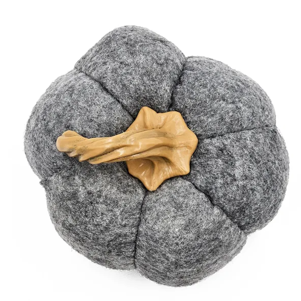 Gray Decorative Pumpkins Set of 3, Farmhouse Harvest Decor - view 6