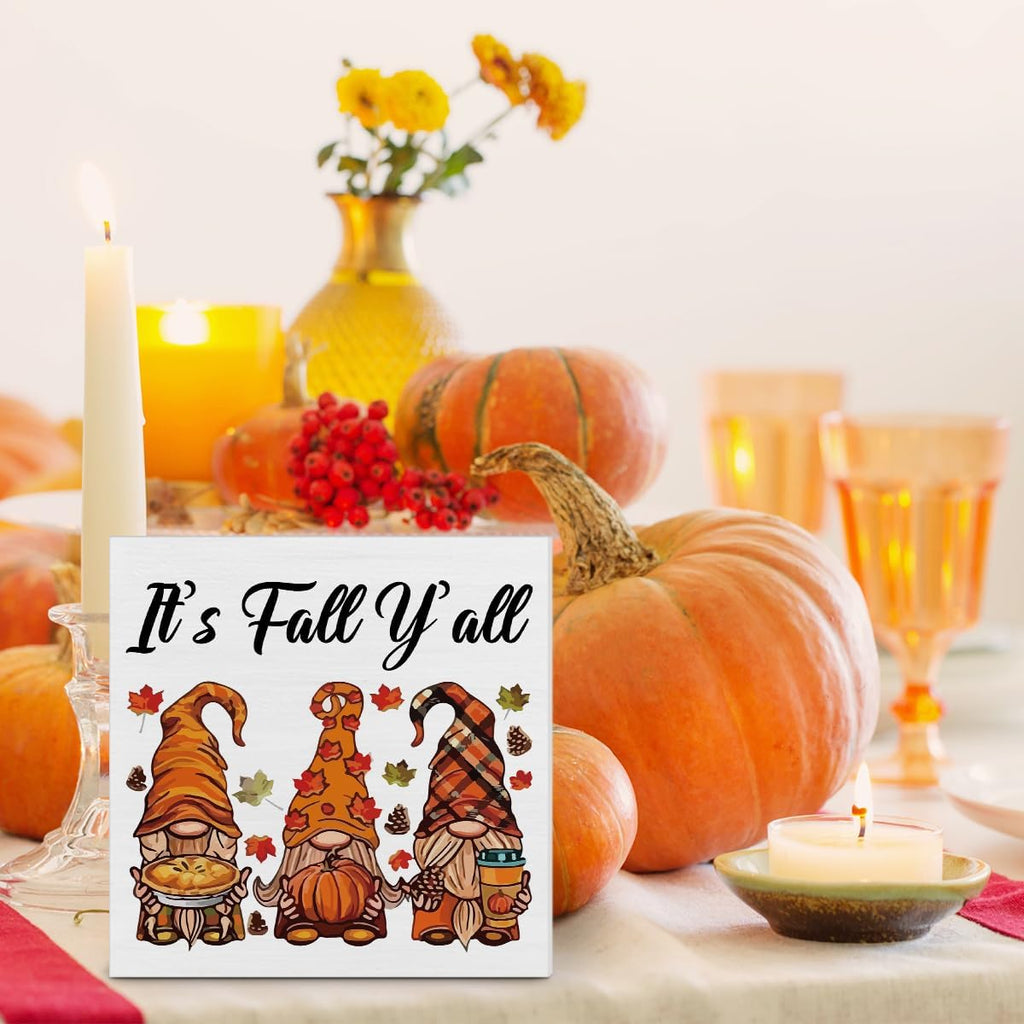 Fall Gnomes Wooden Sign, Farmhouse Autumn Decor for Desk, Sh - view 3