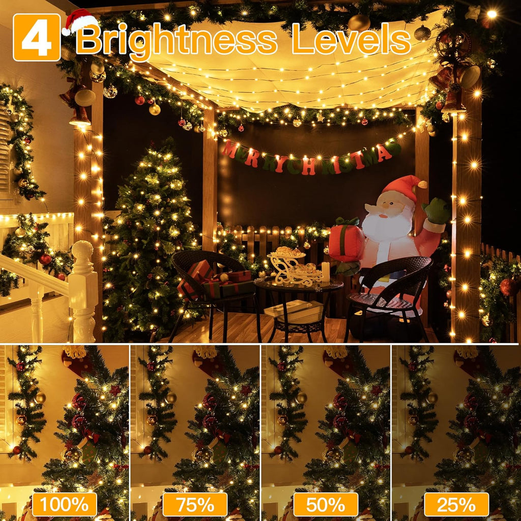 Warm White Icicle Lights 33 ft 400 LED, Connectable Indoor O - view 1