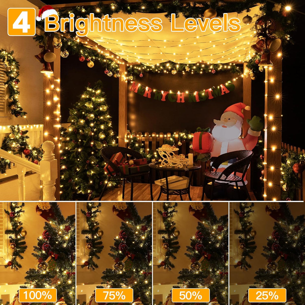 Warm White Icicle Lights 33 ft 400 LED, Connectable Indoor O - view 1