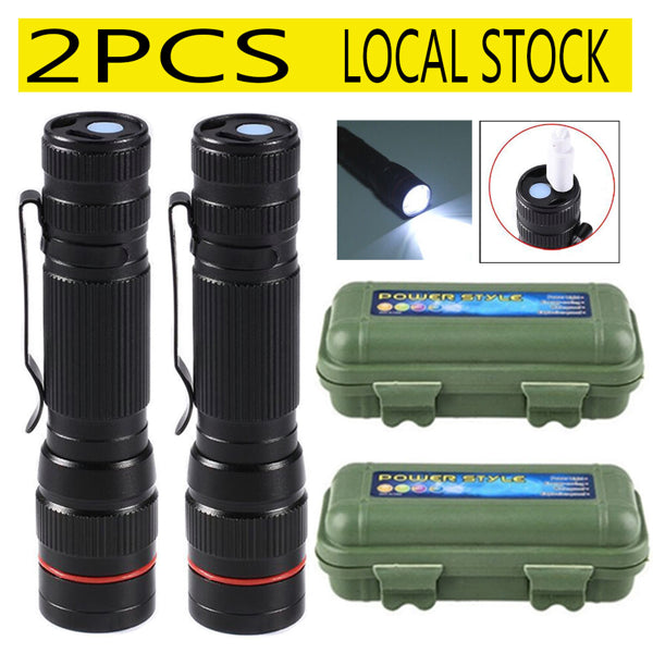 Mini Zoom LED Flashlight 2-Pack, USB Rechargeable Aluminum P - view 5