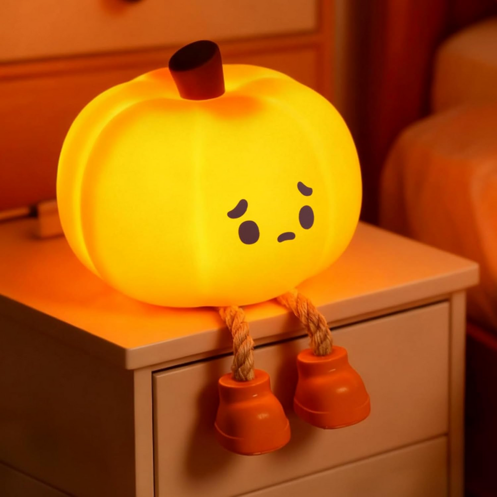 Rechargeable Pumpkin Night Light, Dimmable Squishy Silicone  - view 3