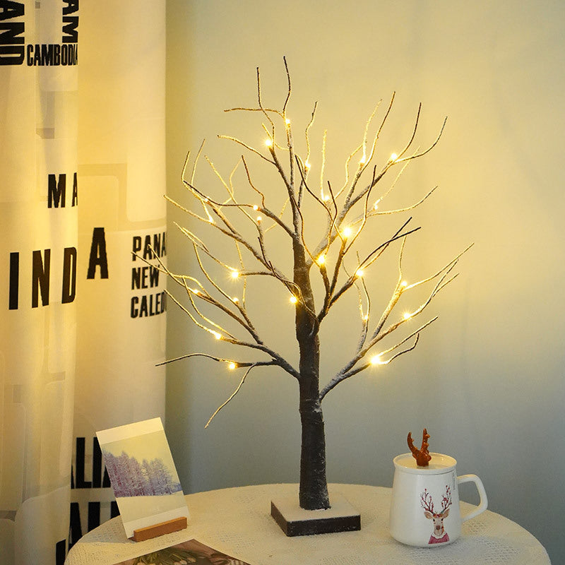 Lighted Snowy Birch Tree, 24 LED Warm White Tabletop Christm - view 1