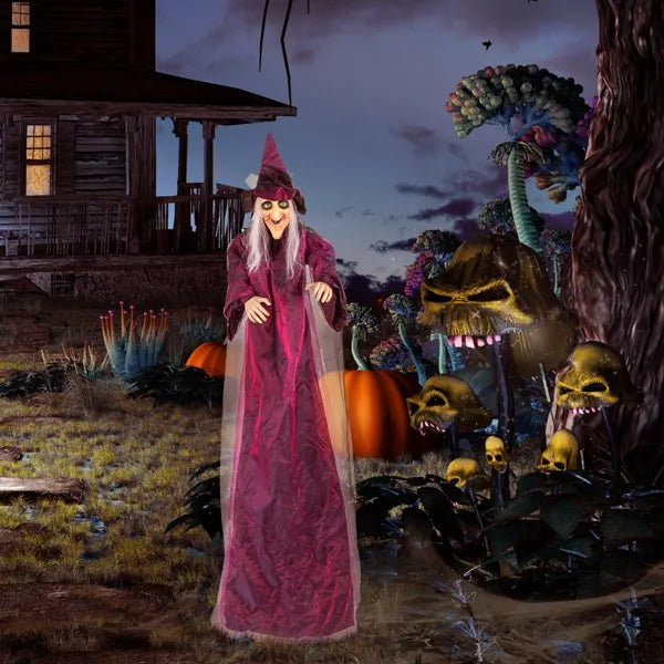Life-Size Talking Hanging Witch 71 in, Animated Halloween Pr - view 2