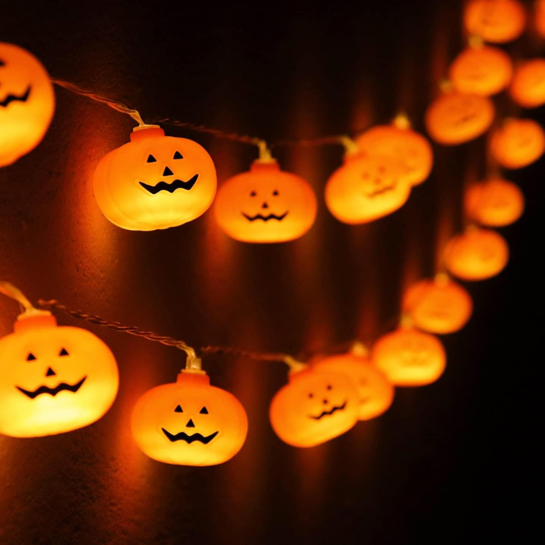 3D Pumpkin String Lights 10 ft 20 LED, Waterproof Indoor Out - view 5