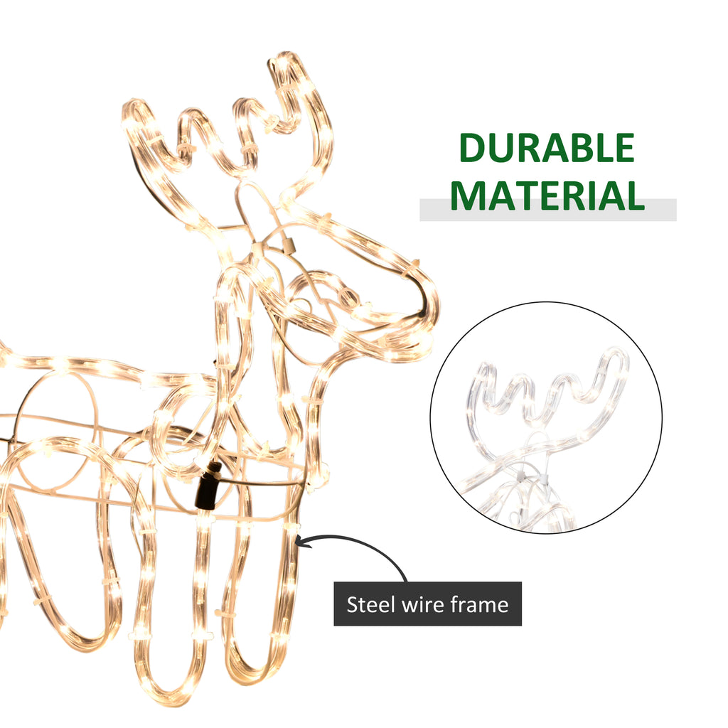 Lighted Reindeer and Sleigh 35 in, Warm White LED Christmas  - view 4