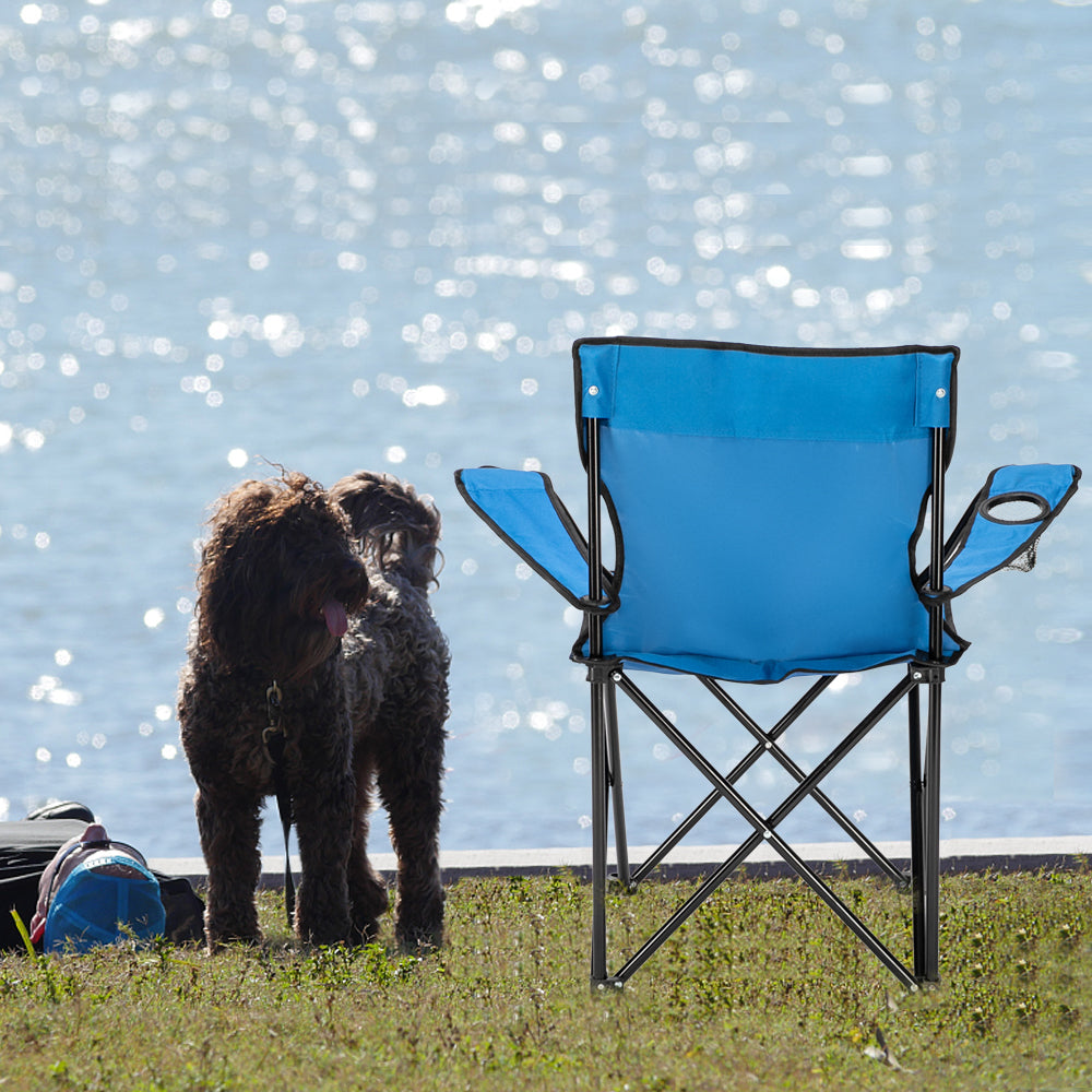 Compact Folding Camp Chair, 32 x 19 x 31 in, Blue - view 8