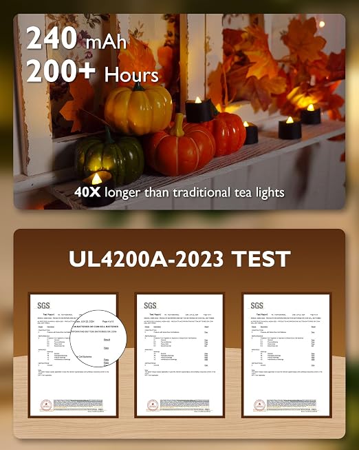 Black Flameless LED Tea Light Candles with Timer, Halloween  - view 1