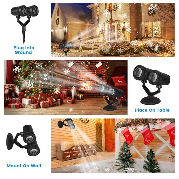 Snowflake Projector Light, Dual-Head LED Christmas Stake Lig - view 5