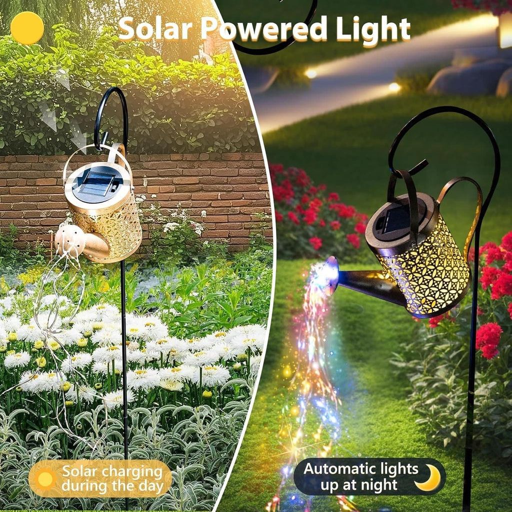 Solar Watering Can Cascading Lights with Hook, Color-Changin - view 8
