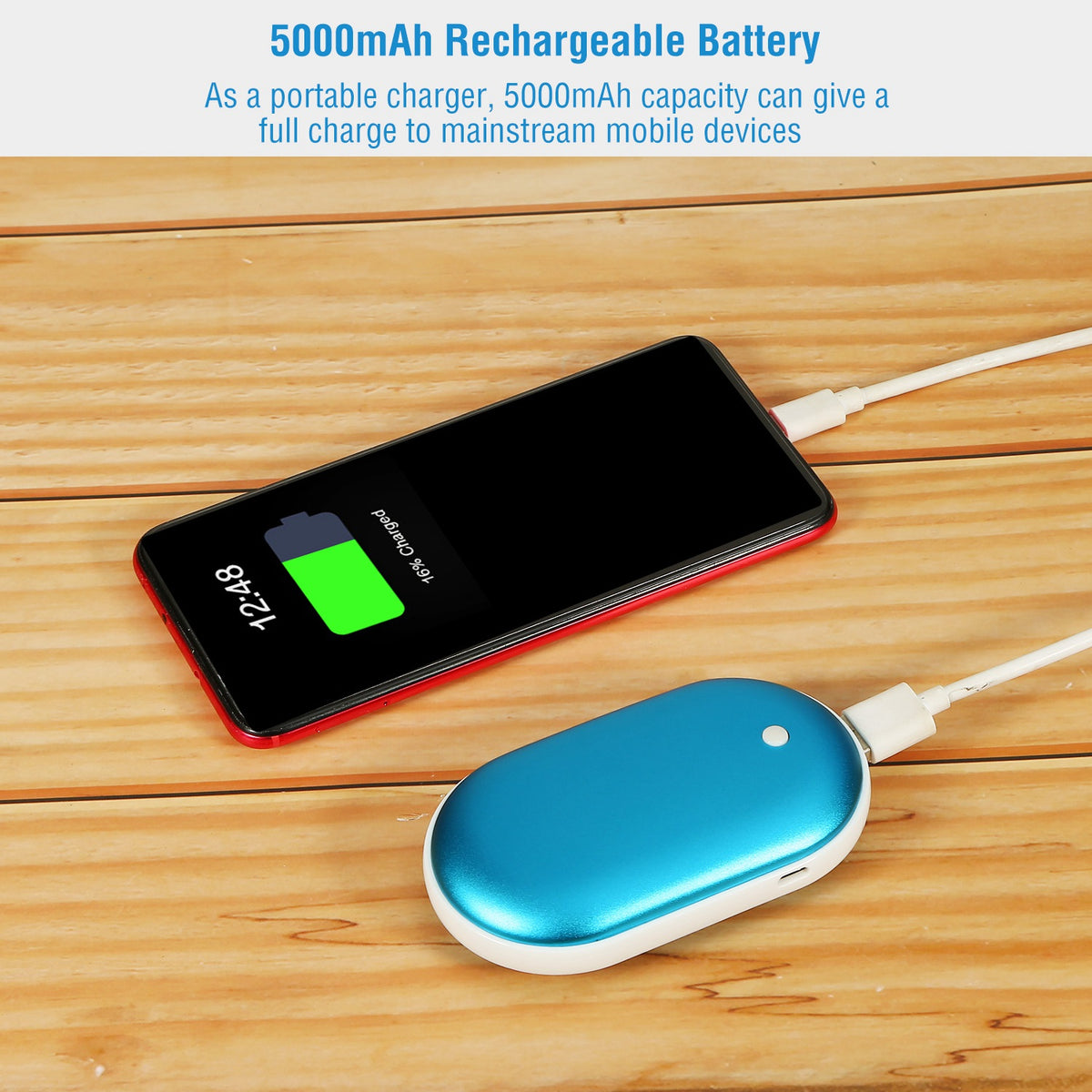 Rechargeable Hand Warmer and 5000mAh Power Bank, 3 Heat Leve - view 5