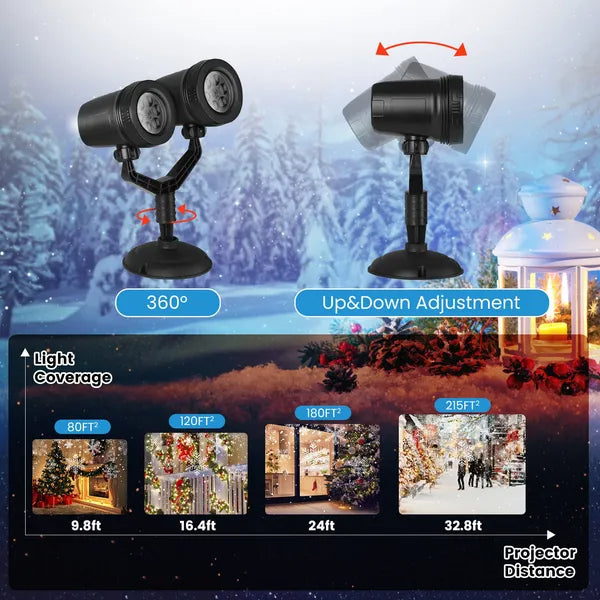 Snowflake Projector Light, Dual-Head LED Christmas Stake Lig - view 2