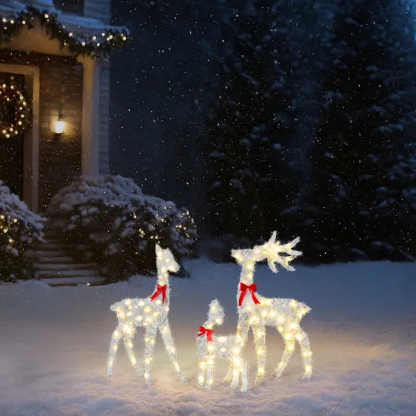 Lighted Tinsel Reindeer Family 3-Piece Set, Outdoor Christma - view 6