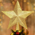 Gold Star Christmas Tree Topper 8 in, Shatterproof Holiday O - view 1