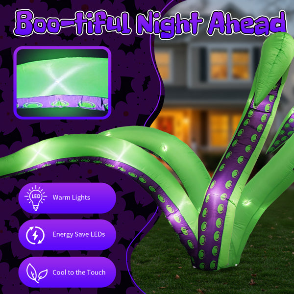 Inflatable Octopus Tentacles 2-Pack, 6.9 ft with LED Lights, - view 4