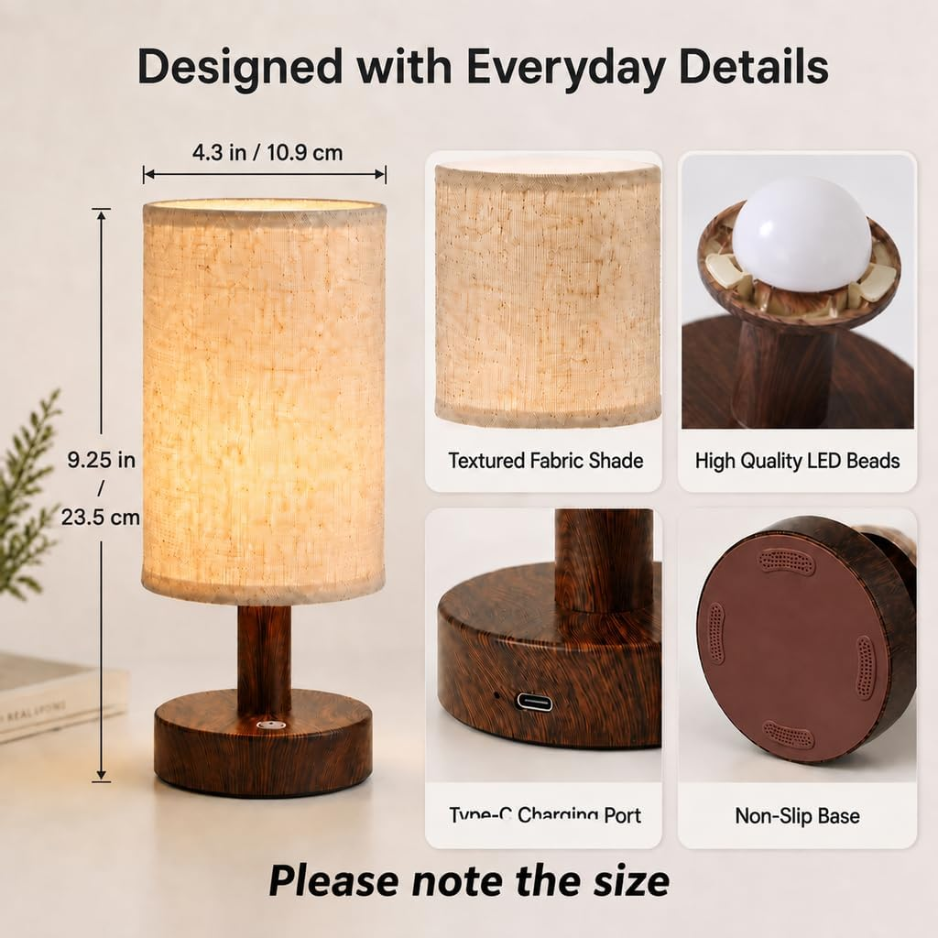 Mini Cordless Bedside Lamp, Rechargeable Touch LED Night Lig - view 2