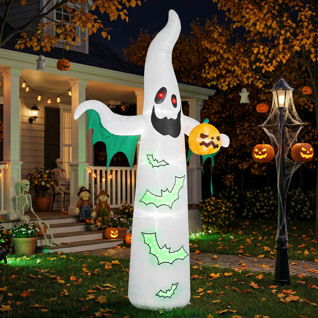 12 ft Inflatable Ghosts and Bats with Flashing LED Lights, H - view 1