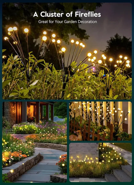 Solar Firefly Garden Lights 4-Pack, 48 LED Swaying Lights fo - view 1