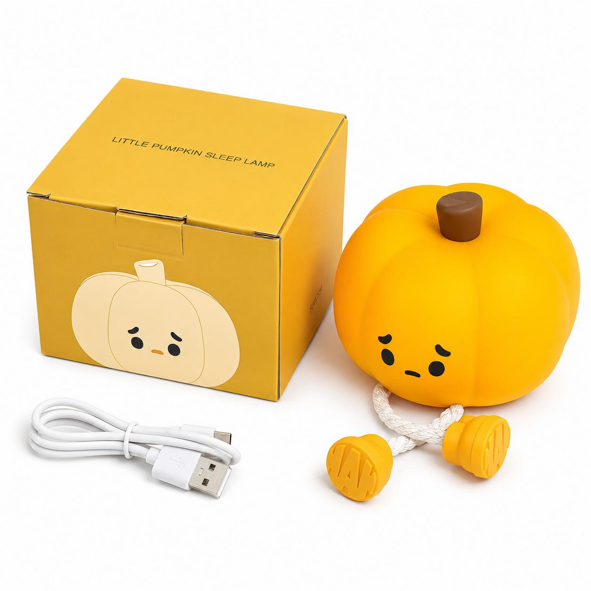 Rechargeable Pumpkin Night Light, Dimmable Squishy Silicone  - view 2
