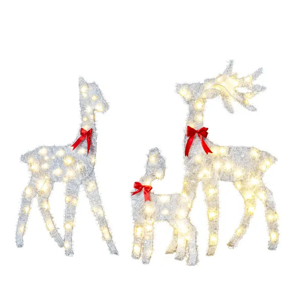 Lighted Tinsel Reindeer Family 3-Piece Set, Outdoor Christma - view 4