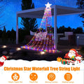 Multicolor Star Waterfall Tree Lights 11.5 ft 350 LED, Indoo - view 1