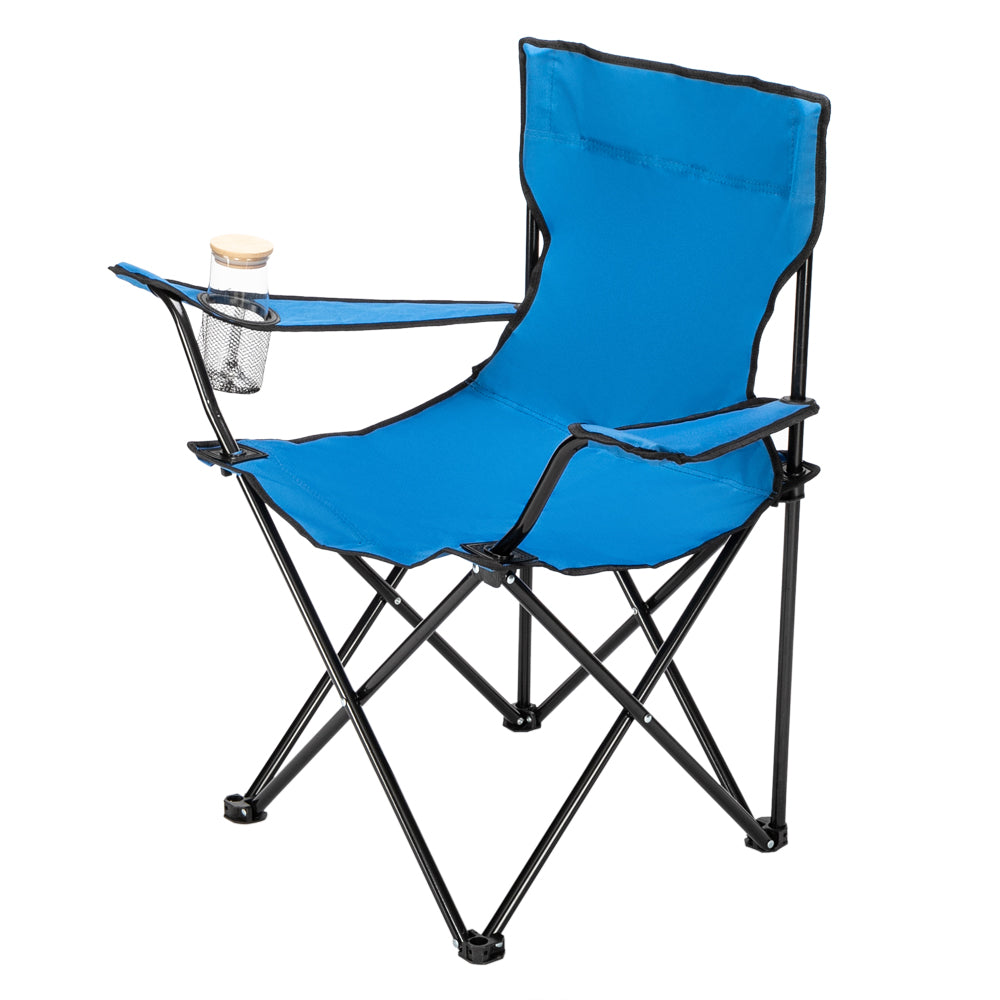 Compact Folding Camp Chair, 32 x 19 x 31 in, Blue - view 4