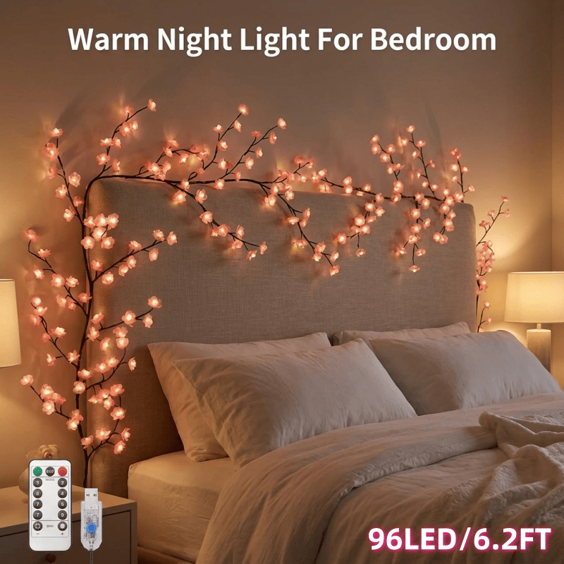 Cherry Blossom Branch Lights 3.9 ft 48 LED with Remote, Pink - view 5