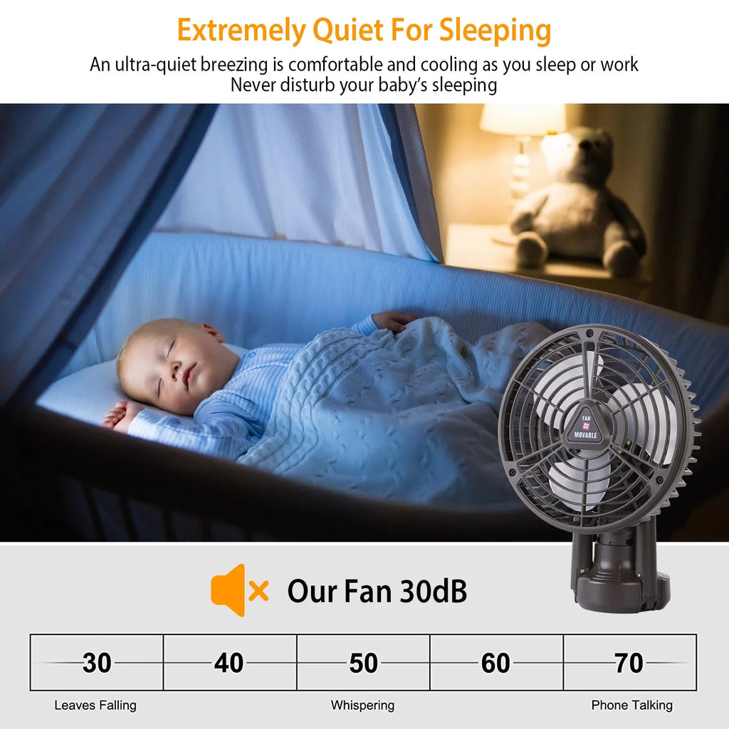 Rechargeable Camping Fan with LED Light, 10400mAh, Foldable  - view 6