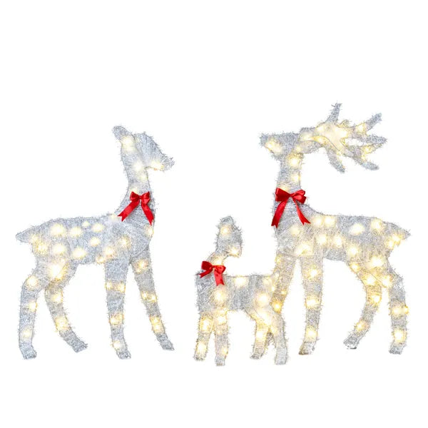 Lighted Tinsel Reindeer Family 3-Piece Set, Outdoor Christma - view 7