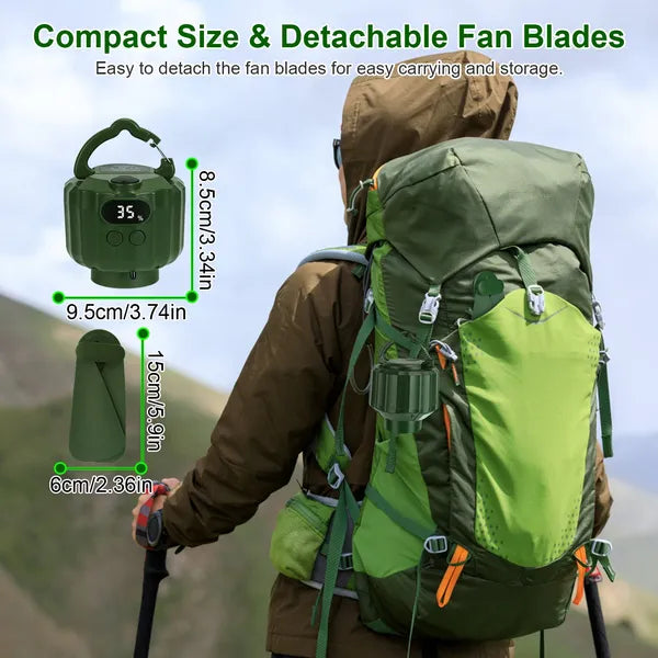 Camping Tent Fan with LED Lantern and Remote, 5200mAh Rechar - view 3