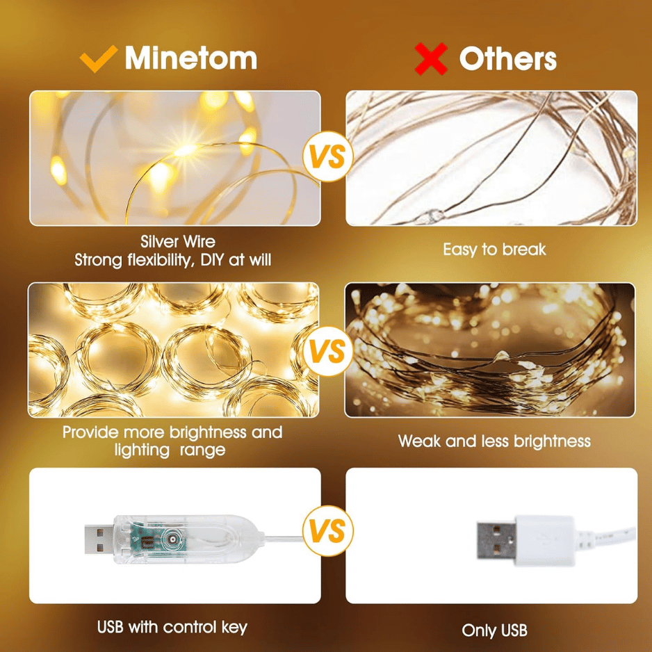 300 LED Curtain Fairy Lights, Dimmable Twinkle Lights with 8 - view 4