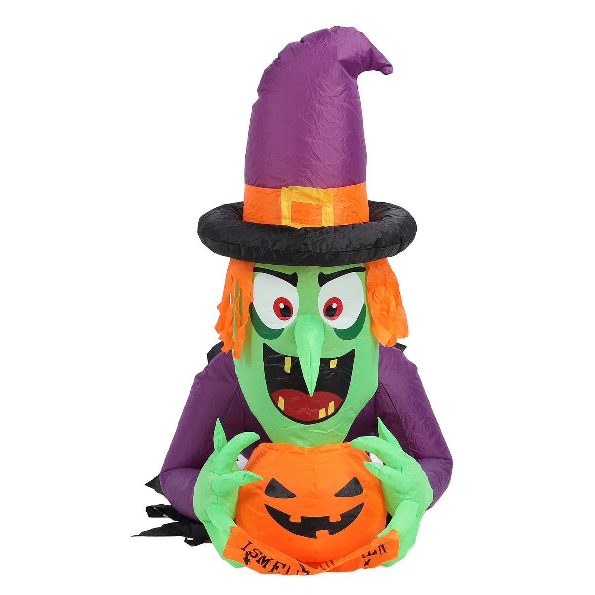 4.4 ft Inflatable Witch Breaking Through Window, LED Lighted - view 3